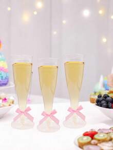 5/10个5.5盎司可重复使用塑料香槟杯，现代优雅，适合婚礼、派对、生日等场合。 - 款式隨機 - 查看 17