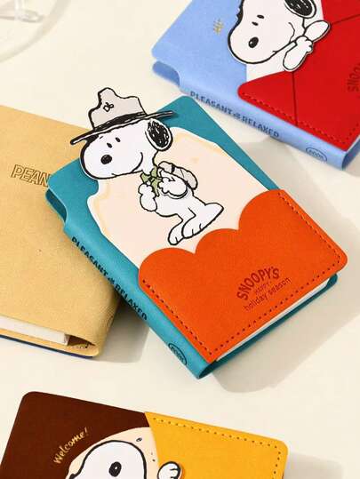  1 cuốn sổ tay Snoopy kiểu ngẫu nhiên có ngăn đựng bút, sổ ghi chép học sinh với các trang màu sắc, nhật ký mini, quà tặng ngày lễ, văn phòng phẩm, thích hợp cho du lịch, nhà cửa, văn phòng.