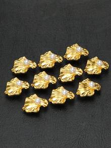 10pcs/Set Asymmetrical Textured Pearl Inlaid Metal Buttons, Versatile Decoration For Shirts, Cardigans, Coats, Sweaters, Jackets, Suits, Uniforms, DIY Crafts, Gift Boxes - Multicolor - View 10