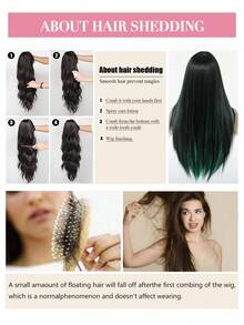 26 Inch Light Brown Chestnut Long Straight Middle Part Synthetic Wig, Suitable For Women's Daily, Party, Halloween, Christmas, Thanksgiving, Wedding, Prom And Other Occasions, Made Of High-Quality Heat-Resistant Fiber, Natural Hairline, Comfortable Fit - Green - View 10