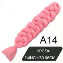 3PCS/Set24inch Synthetic Crochet Braid, Low-Temperature Synthetic Fiber Weaving Extension, Professional Synthetic Fiber Crochet Multi-Color Weaving, Multiple Color Choices, Suitable For Female Role-Playing, Soft Eight Wood Floor, Heat Setting, 300grams/Bag, Weaving Extension, Suitable For Occasions Such As Christmas, New Year, Jia Nian Hua Music Festival, Etc - Multicolor - View 25