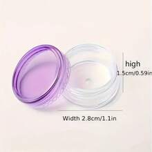 5pcs Transparent Plastic Cosmetic Jars With Purple/White Lids, Suitable For Creams, Lotions, Beads, Eyeshadows, Samples Travel Containers - Multicolor - View 5