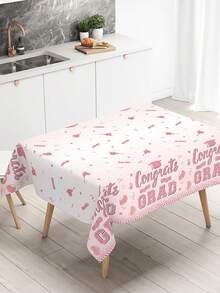 1pc 2026 Graduation Tablecloth, Graduation Cap Pattern Table Cover, Graduation Party Decoration Tablecloth, Congrats Grad, Congratulations Graduation, Happy Graduation Decorations, Class Of 2026 Graduation Gift, Graduation Celebration Table Decorations, Graduation Party Supplies, Graduation Kitchen Decor Table Flag, Graduation Room Decor, Graduation Home Decor, Graduation Outdoor Decor Disposable Tablecloth, Graduation Party Favors - Pink - View 4