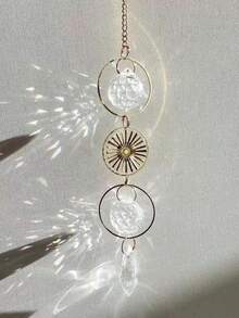 1-Pack/3 Packs Artificial Crystal Pendant Suncatcher Copper Ring Planet Water Drop Combination Ornament - Gold - View 10