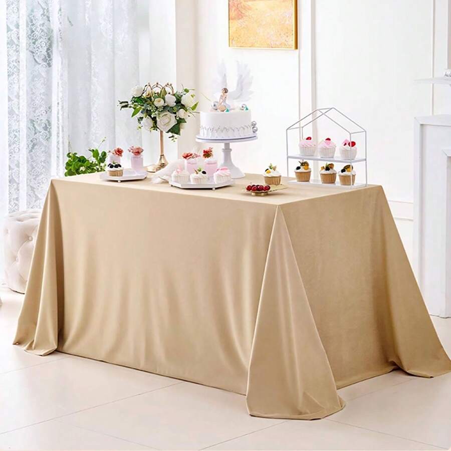 MEISIMENGSHA 1pc Premium Velvet Solid Color Tablecloth, Soft Velvet Surface, Waterproof Table Cover Suitable For Wedding, Birthday Party, Dining Table Home Decor