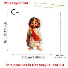 1pc Acrylic Jesus Pendant, 2D Flat Design, Suitable For Car Rearview Mirror Hanging Decoration, And Beautiful Bag And Keychain Decoration Accessories. - Multicolor - View 10