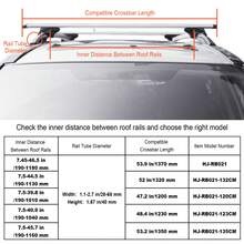 Universal Roof Rack Cross Bars, Aluminum Roof Rack Crossbars, Fit Raised Side Rail With Gap, 90KG Load Capacity, Adjustable Crossbars With Locks, For SUVs, Sedans, And Vans - 52' Crossbar Length - View 3