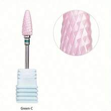 Bộ 5 mũi khoan móng tay bằng gốm, phụ kiện mài và đánh bóng móng tay bằng hợp kim thép phủ gốm màu hồng, dụng cụ làm móng. - Hồng - Xem 5