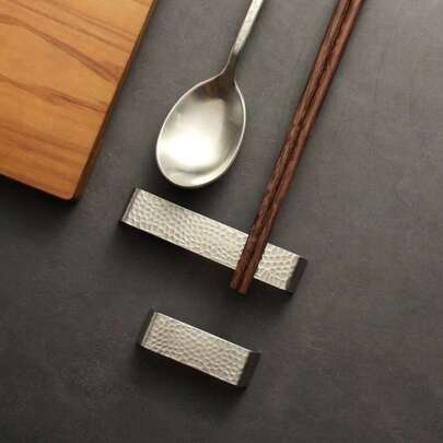 Bộ 4 giá đỡ đũa bằng thép không gỉ, kiểu Nhật Bản, giá đựng dao nĩa thìa, có thể tái sử dụng, chống dính, an toàn với máy rửa chén, thích hợp cho nhà hàng phương Tây, bàn ăn, khách sạn, nhà bếp.