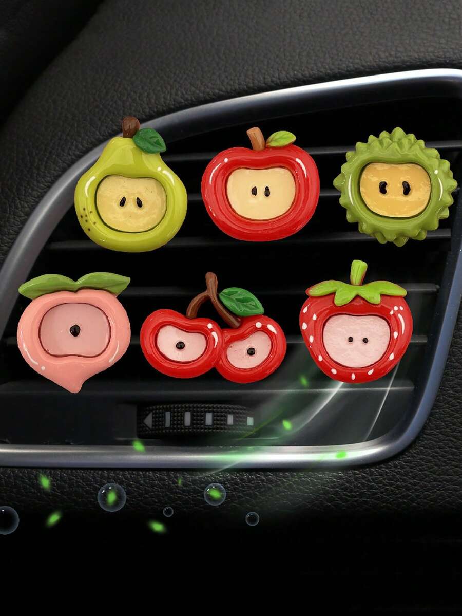 1 pieza Decoración de salida de aire del coche, lindo estilo de fruta (fresa, cereza, durian) para decoración del aire acondicionado del coche - A - Ver 1
