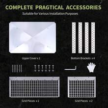 Tapa de chimenea ajustable, protector contra chispas de malla de acero inoxidable 304, adaptable a tubos de 11"-13", resistente a la intemperie y fácil de instalar, color plata - 8*8 pies - Ver 4