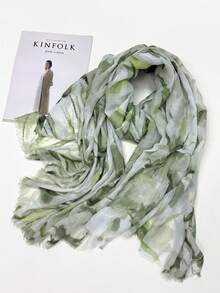 1 chiếc khăn choàng nhuộm tie-dye nhẹ, kiểu dáng thường ngày, độc đáo, thích hợp chụp ảnh kỷ niệm, đi nghỉ mát, cosplay, du lịch biển, phong cách kỳ lạ, quà tặng, phù hợp cho mùa thu/đông. - màu xanh lá - Xem 1