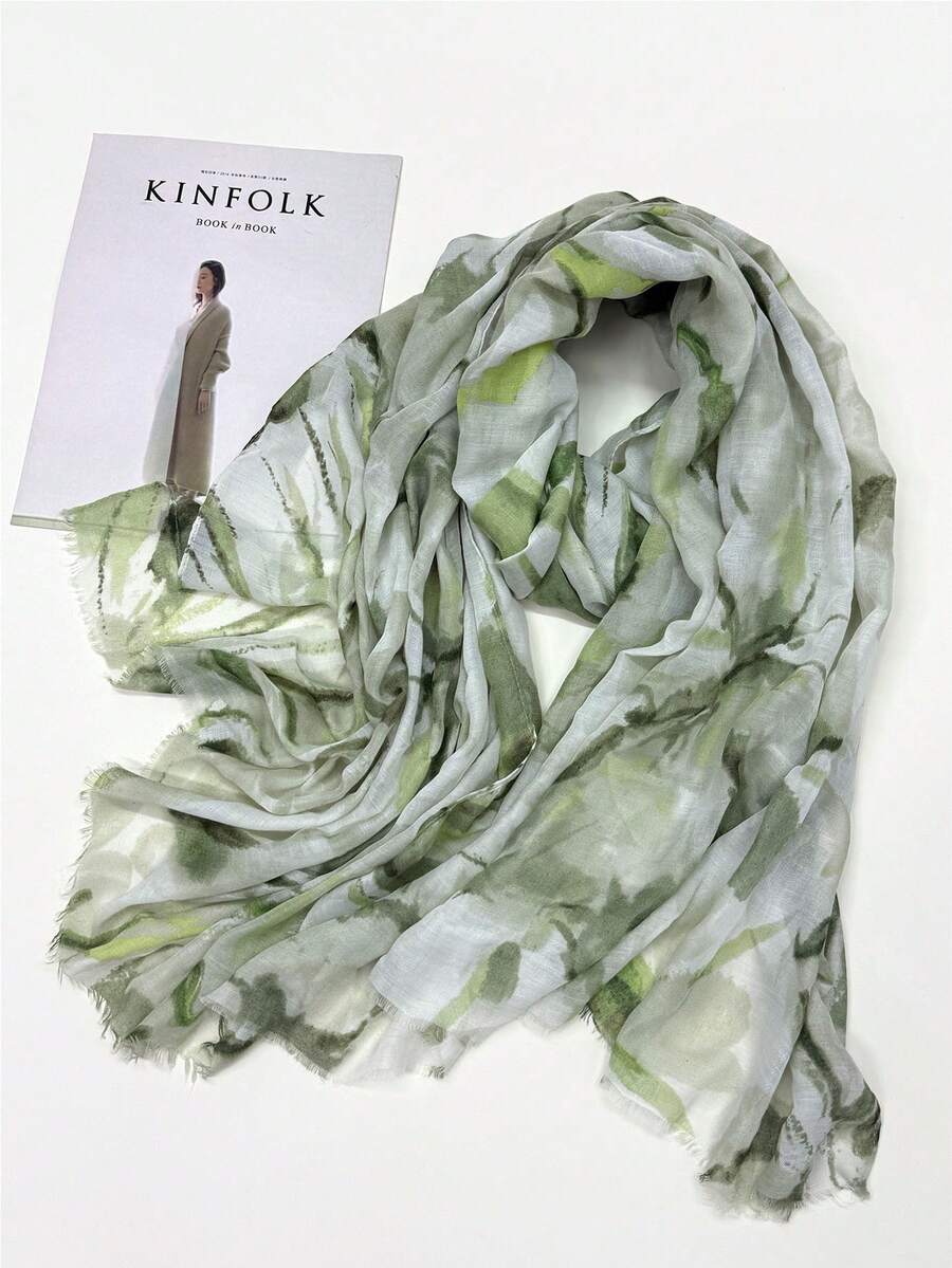 1 chiếc khăn choàng nhuộm tie-dye nhẹ, kiểu dáng thường ngày, độc đáo, thích hợp chụp ảnh kỷ niệm, đi nghỉ mát, cosplay, du lịch biển, phong cách kỳ lạ, quà tặng, phù hợp cho mùa thu/đông. - màu xanh lá - Xem 1