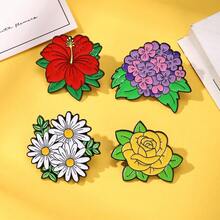 Plantes, fleurs, roses, broches, cadeaux de la Saint-Valentin, badges de marguerites blanches de dessin animé, accessoires vestimentaires, médailles, décorations pour la tenue quotidienne, cadeaux créatifs, etc. Cadeaux pour la mère, le père, la remise des diplômes et l'enseignant - Multicolore - Voir 4