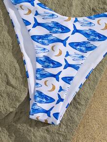 Bộ bikini hai mảnh kiểu dáng nghỉ mát dành cho nữ, in họa tiết, kiểu dây buộc cổ và tam giác, thích hợp cho kỳ nghỉ trên đảo và chụp ảnh trên bãi biển mùa hè. - Nhiều màu - Xem 6
