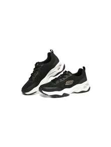 Skechers 女士新款休閒老爹鞋厚底撞色運動鞋熊貓鞋 - 黑色 - 查看 1