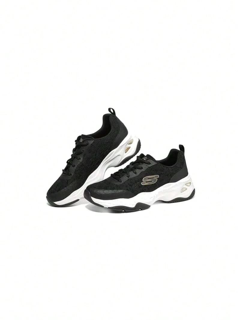 Skechers 女士新款休閒老爹鞋厚底撞色運動鞋熊貓鞋 - 黑色 - 查看 1