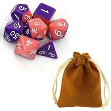 16mm 7pcs/Set Multi-Faceted Dice Set, Pink & Purple Color, White Numbering, Ideal Gift For Christmas, Halloween And Yard Games - 粉紅紫配色 - 查看 7