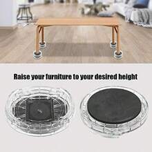 Yosoo 8pcs elevadores de Cama Ajustables Muebles de plástico multicipador la Pierna Resistencia al patín de la Pierna Tope de Tope de Cama para sillas de sofá de Escritorio Transparente - Transparente - Ver 7