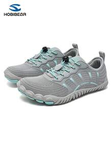 Giày chạy bộ tối giản unisex, giày thể thao lưới thoáng khí, thiết kế buộc dây nhanh, phù hợp cho phòng tập và sử dụng hàng ngày. - Màu Xám nhạt - Xem 6