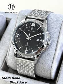 Pablo Raez 1 chiếc đồng hồ nam chính hãng, sang trọng, bằng thép không gỉ, dây da màu nâu đen, chống nước 50M, chất lượng AAA, màu bạc không gỉ, hiển thị vạch chỉ giờ và chữ số Ả Rập, lịch, dây đeo bằng thép chắc chắn, thương hiệu nổi tiếng, thiết kế mới, thời trang thường ngày, đồng hồ thạch anh cho nam, kim dạ quang, chữ số La Mã, đồng hồ đeo tay cao cấp dành cho doanh nhân, thích hợp sử dụng hàng ngày, quà tặng giáo viên, quà tặng bố hoặc bạn trai, quà sinh nhật, tốt nghiệp, đám cưới. - Một cỡ - Xem 16