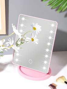 1pc 16-LED Makeup Mirror Light, Battery/USB Dual Power Supply, Touch Dimming, Rotatable Mirror, Suitable For Home, Office, Travel, Also Can Be A Gift For Women - Black - View 12
