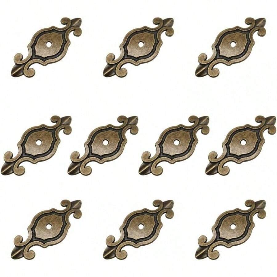 10 Packs Oil Rubbed Cabinet Knob Back Plates, 2.9 Inch Length And 1.2 Inch Width, Zinc Alloy Backplates Washers For Home Kitchen Drawer Knobs Dresser Pull Handles (Bronze) - Gold - View 1