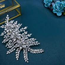 1pc Handmade Silver & Gold Rhinestone Headband, Luxury Bridal Headpiece, Wedding Updo Side Decor Hair Accessory, Suitable For Weddings, Parties, Performances,Summer,Beach - Multicolor - View 6