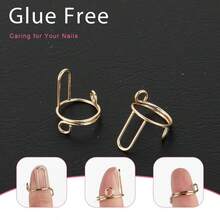10个可调节可重复使用指甲环，无需胶水即可用于美甲，适合日常佩戴，不易褪色 - 彩色 - 查看 5