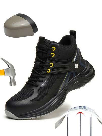 Unisex New Breathable Safety Shoes, Anti-Smash Anti-Slip Anti-Puncture Work Shoes, Lightweight Comfortable Construction Protective Shoes, Men/Women's Labor Protection Shoes, Men/Women's Outdoor Hiking Sports Shoes