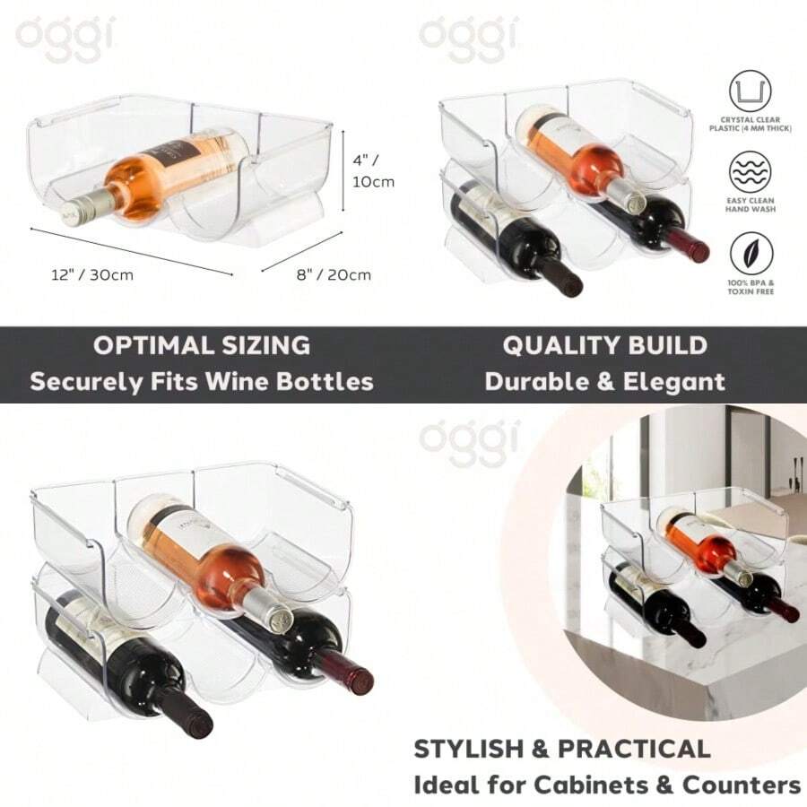 Oggi Botellas 6 Botellas Almacenamiento Botellas Cocina - Transparente - Ver 1