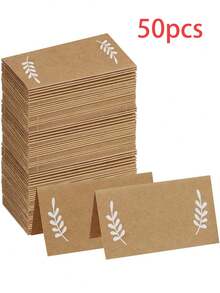 25/50pcs Rustic Wedding Escort Cards With Printed Patterns On Kraft Paper, Place Cards Made Of Kraft Paper, Suitable For Decorating Festival Parties, Birthday Parties,Prices, Features, Wedding Parties, Wedding Decor, Wedding Table Decor - Multicolor - View 8