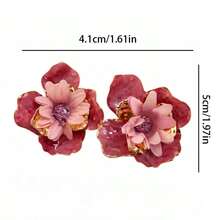 New Floral Earrings For Women, Multi-Color, Sweet Beach Vacation Style Earrings - Multicolor - View 11