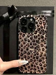 Cheetah,Leopard Print Cheetah,Leopard Print Luxury Leopard Print Textured Phone Case Compatible With IPhone 17/16 15 14 13 12 Pro Max 11, Fashionable Shock-Resistant Back Cover - Small Leopard Print - View 2