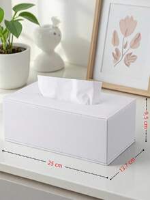 Sleek Tissue Box With Elegant Stitching Smooth Extraction Pu Leather Tissue Holder For Men And Women Minimalist Rectangular Tissue Box To Decorate Vanity Desk Bedroom Living Room Office Coffee Table And Nightstand Kitchen Home Essentials Accessories - Multicolor - View 13