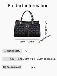 Fashionable Luxury New Quilted Large Capacity Women's Handbag 2026 Spring/Summer Niche Design Heavy Metal Hardware High-End Shoulder Crossbody Bag PU - Multicolor - View 9