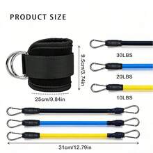 6pcs Set - Resistance Band Set With Ankle Straps, Padded Fitness Ankle Straps, Hip And Leg Workout Equipment For Women, Adjustable Wrist Cuff And Shoulder Strap For Hip Kick, D-Ring Compatible With Cable Machine Gym Foot Training Support - Multicolor - View 2