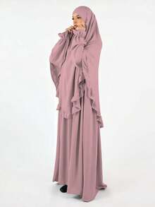 1 chiếc khăn trùm đầu Hijab, Abaya dành cho người Hồi giáo, thiết kế xếp ly ở gấu áo, kiểu dáng cổ điển, đa năng, phù hợp cho mặc hàng ngày và cầu nguyện. - Nhiều màu - Xem 5