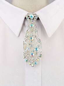 1pc Shiny Rhinestone Tie, Unisex, Glamorous Eye-Catching Tie Accessory, Suitable For Parties, Nightclubs And Formal Occasions - Multicolor - View 2