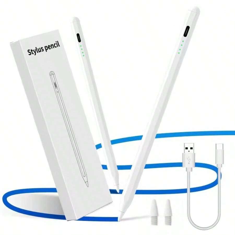 Bút cảm ứng tương thích với iPad (2015-2018), Bút thế hệ thứ 2 với chức năng chống chạm nhầm, cảm ứng lực nghiêng, tương thích với iPad 11/10/9/8/7/6, Air 7/6/5/4/3, Pro 13"/12.9"/11", Mini 7/6/5, sạc từ tính, bao gồm 2 ngòi thay thế, hoạt động với các mẫu máy mới nhất.