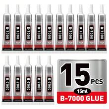 15 PCS 15ml B7000 Clear Super Glue, Rhinestone & Craft Glue With Precision Tip, Bedazzling Kit Supplies For Jewelry Making, DIY, Shoes, Crafts - 15 - View 2
