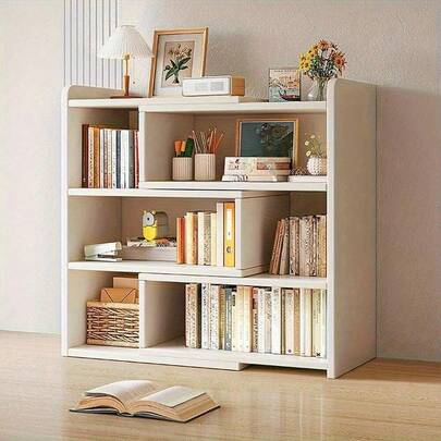 Multi-Layer Desktop Storage Rack, Dormitory Office Cosmetic Stationery Book Storage And Bookcase Finishing Rack, Expandable Bookshelf, Space Saving, Backless