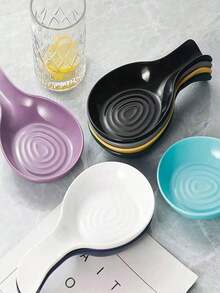 1pc/2pcs PP Spoon Rest, Soup Spoon Holder, Spoon Pad, Shared Spoon Holder, Heat Insulation, Kitchen - 黑-a - 查看 9