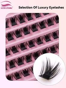 110Pcs D Curl Lash Clusters Mixed 8-16mm, Wispy Fluffy Individual Eyelashes, Natural Look DIY Eyelash Extensions For Beginners - C - View 5