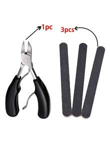 4pcs Professional Heavy Duty Pedicure & Manicure Tool Set - Stainless Steel Nail Care Tools, Including Nail Clipper, Cuticle Pusher, Cuticle Nipper, Curved & Straight Nail Clippers - Heavy Duty Manual Foot Care - Multicolor - View 7
