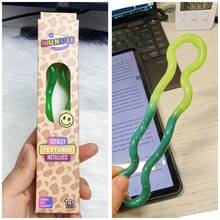 1件裝溫度感應扭繩多色水晶電鍍思考訓練繩壓力緩解玩具（可組裝成各種形狀，包裝盒顏色隨機發貨，隨溫度變色） - 彩色 - 查看 5