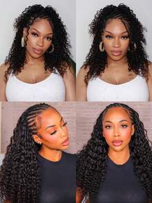 Y WIGS Pre-Split Water Wave Feather Crochet Human Hair Miracle Knots 10-22 Inches 50 Strands Human Hair Crochet Braids For Hair Braiding - Natural Black - View 12