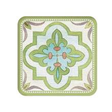 Coasters - กระเบื้องลายดอกไม้สีเขียว สไตล์ C - ดู 13