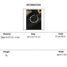 KMT 1 pièce Bracelet ovale incrusté de cubic zirconia cubique en cuivre, design luxueux et raffiné, convient pour le port lors de banquets, de fêtes et d'autres occasions nécessitant des points forts - Style ovale - Voir 10