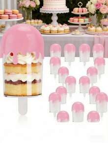 12/6pcs Multicolor Ice Lolly Cupcake Molds, Candy Jars, Ice Cream Shaped Candy Boxes, Reusable Transparent Ice Cream Bar Gift Boxes, Suitable For Birthday, Wedding Party Decorations - Multicolor - View 8